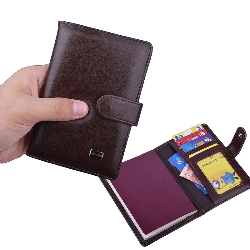 Leather Russian Passport Cover Holder Travel Identification Documents Case Wallet With Credit Card Holder