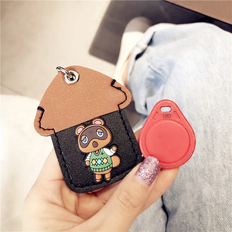 

Latest Animal Crossing Doll Card Cover Keychain Lovers Bag Pendant AirTag Protective Case Keyring Small Cute Accessories Switch