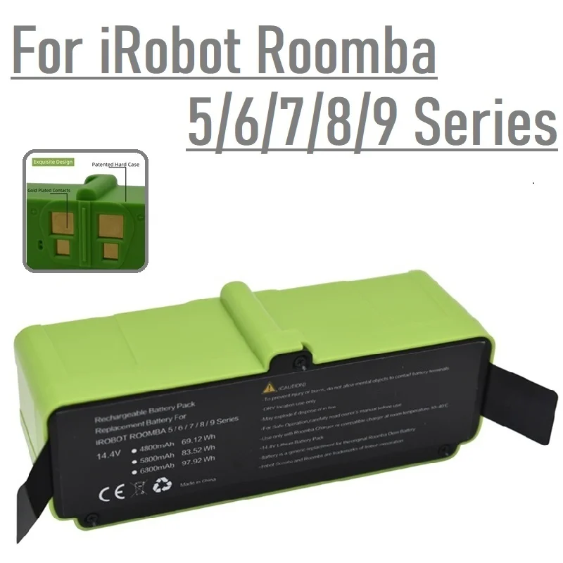 VAVSS 6800mAh 14.4V Li-ion Battery for iRobot Roomba 500 600 700 800 900 Series 550 560 580 620 630 650 660 770 780 870 880 980