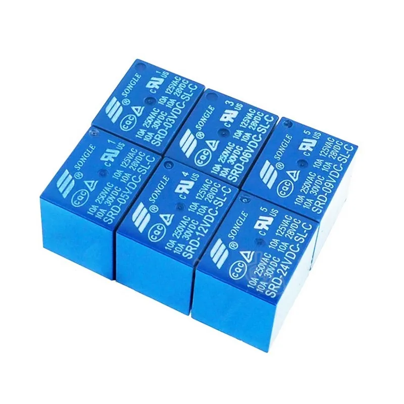 5 шт. реле SRD 05VDC SL C 12VDC 24VDC контактный разъем постоянного тока 3V 5V 6V 9V 12V 24V 48V 10A 250VAC 5PIN