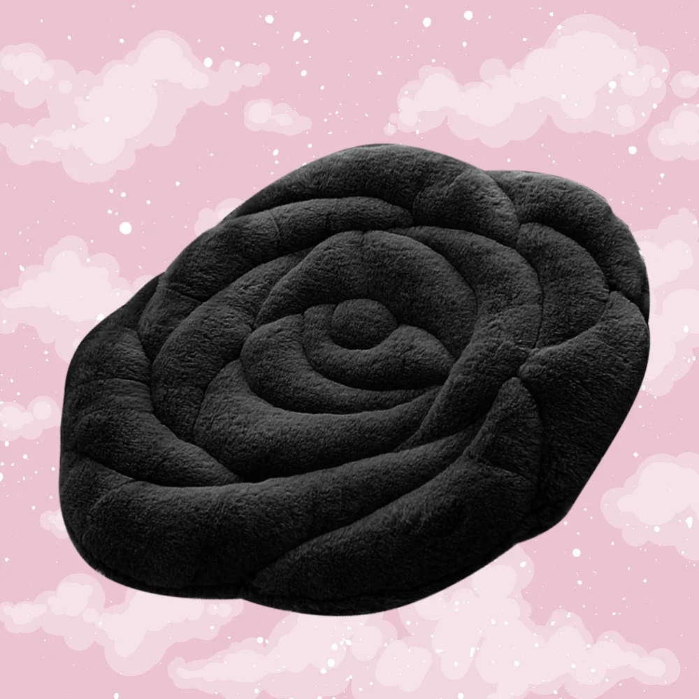 

Plush Rose Seat Cushion Rose Flower Chair Cushion Fashion Office Seat Cushion (Coffee)