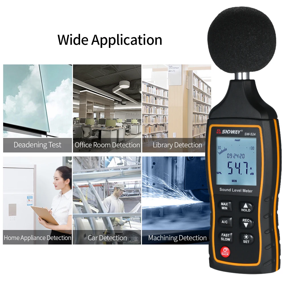 SNDWAY SW 524 30 130dB цифровой измеритель уровня звука шума Измеритель децибел|Шумомеры| |