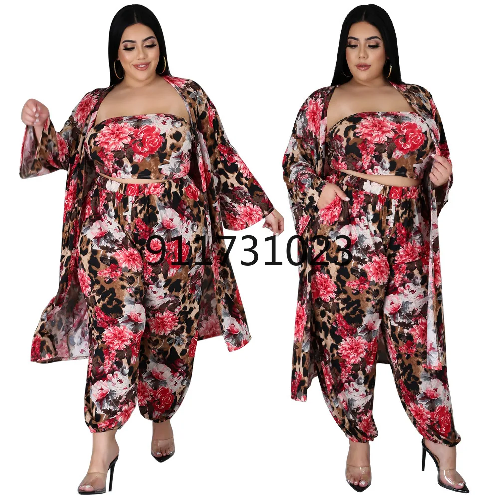 African Clothes for Women 2021 Spring and Autumn Printing Plus Size Three Pieces Sets Clothing L-4XL | Тематическая одежда и