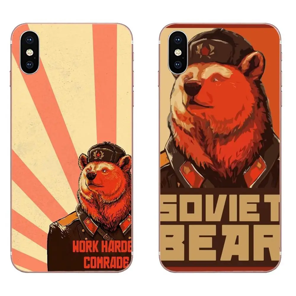 Мягкий Новый стиль для Apple iPhone 4 5 5C 6 6S 7 8 Plus X XS Max XR крутой коричневый русский флаг