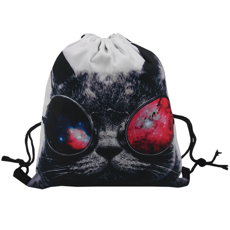 Прекрасный 3D печатных унисекс Рюкзаки Сумки на шнурке большой емкости школьный