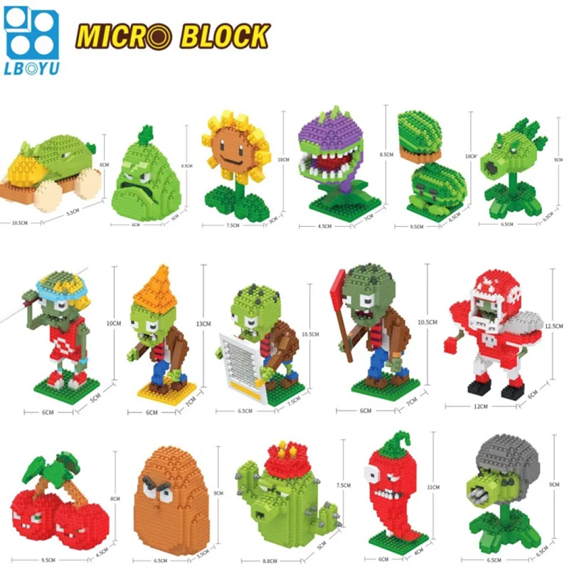 

block toy Plants vs. Zombies mini blocks new arrivel hot sale kids gift brick 14 designs toys