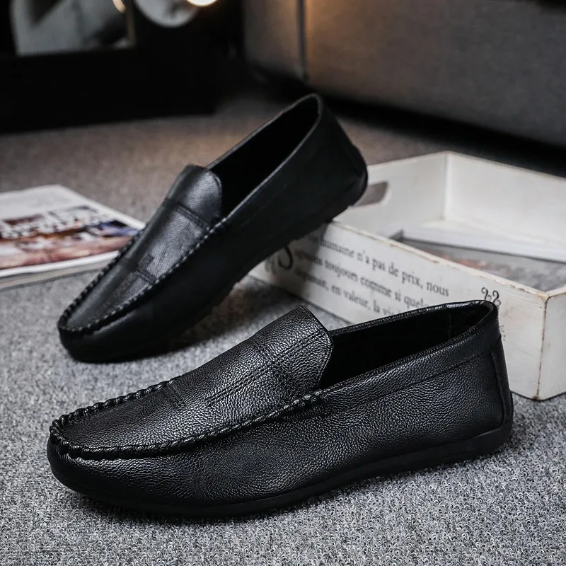 

Men Summer Classic Casual PU Loafers Shoes Elegant Fashion Breathable Slip-On Flat Lazy Shoes