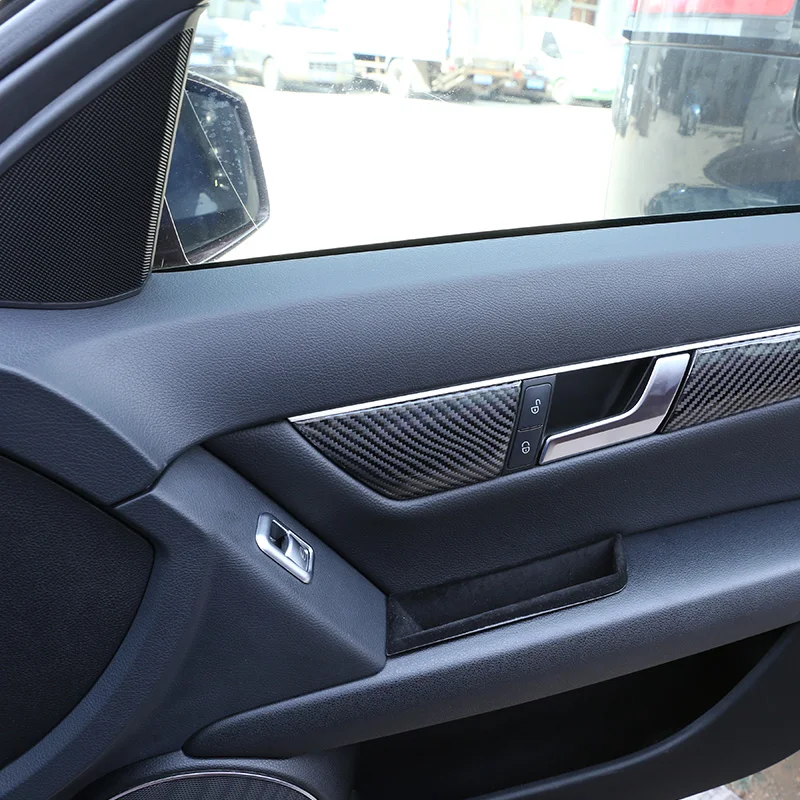 

Left Hand Drive Soft Carbon Fiber Car Adjust button Panel Frame Stickers For Mercedes Benz C Class W204 C180 C200 C260 2007-2013