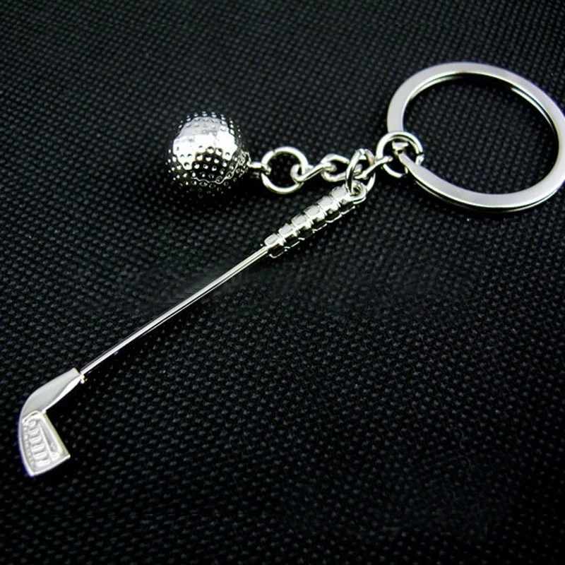 

Beautiful Alloy Silver Golf Club Ball Key Ring For Bag Purse Pendant Decoration Golf Car Phone Key Chain Craft Gift Souvenir