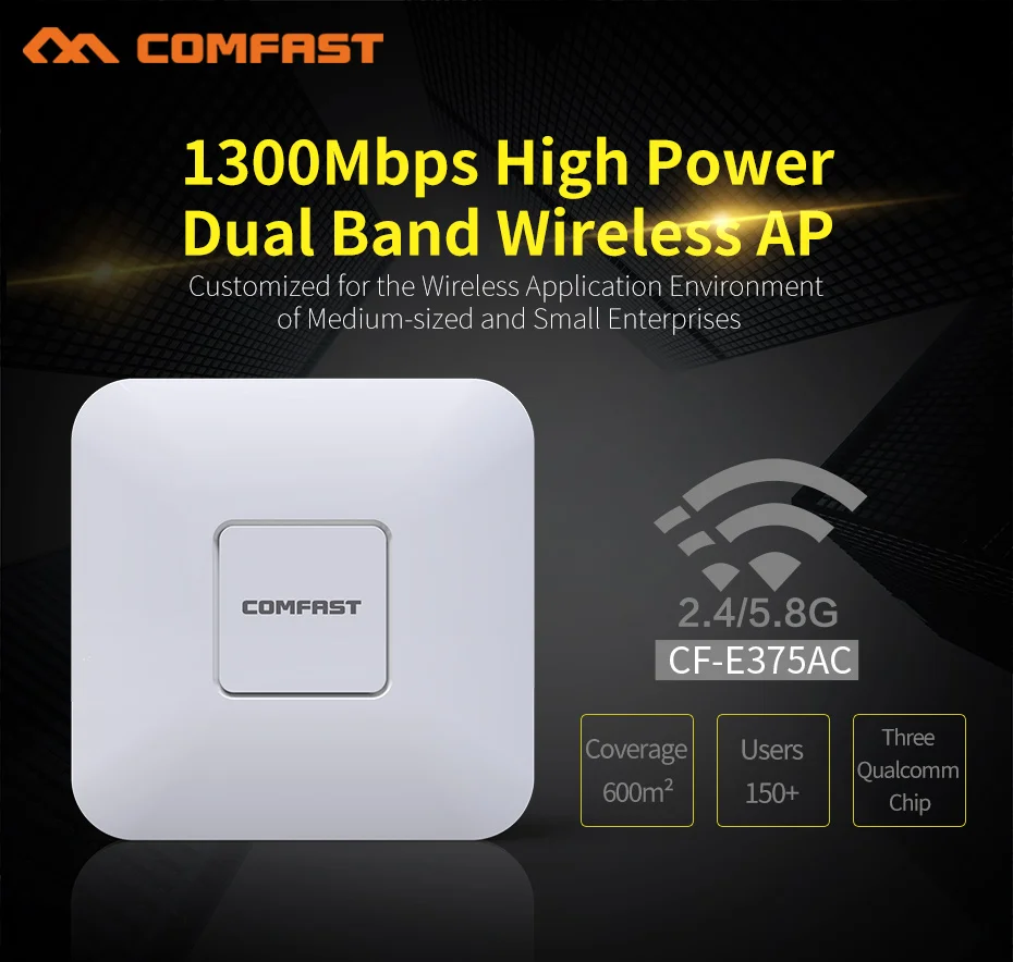 Comfast CF E375AC беспроводной Потолочный AP гигабитный WAN LAN RJ45 порт wifi маршрутизатор 1300