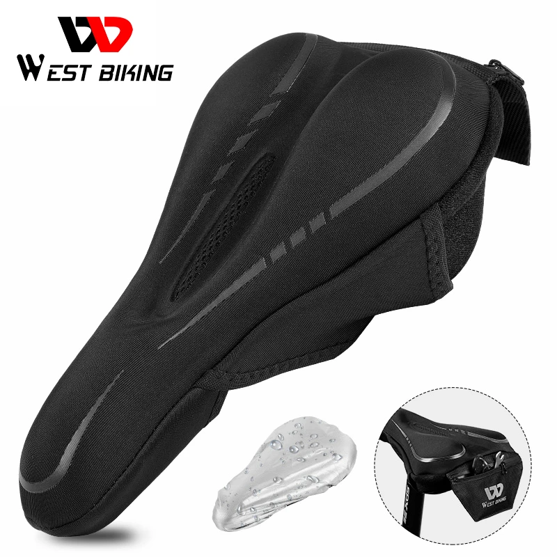 

WEST BIKING Bicycle Saddle Cover with Pocket Waterproof Rain Cover Cycling Seat Soft Breathable MTB Road Bike Anti Slip Mat
