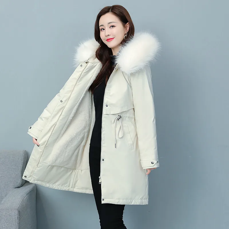 

Winter Women's Parker Jacket New Fashion Hooded Mid Long Outerwear Thicken Warm Cotton Clothing 5XL 6XL Female Outerwear Coat