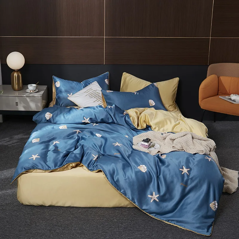 Комплект постельного белья удобный комплект с принтом в виде тенселя