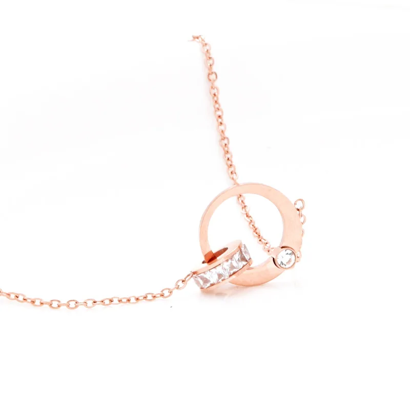 

Fashion simple necklace female titanium steel pendant wild clavicle chain hot sale
