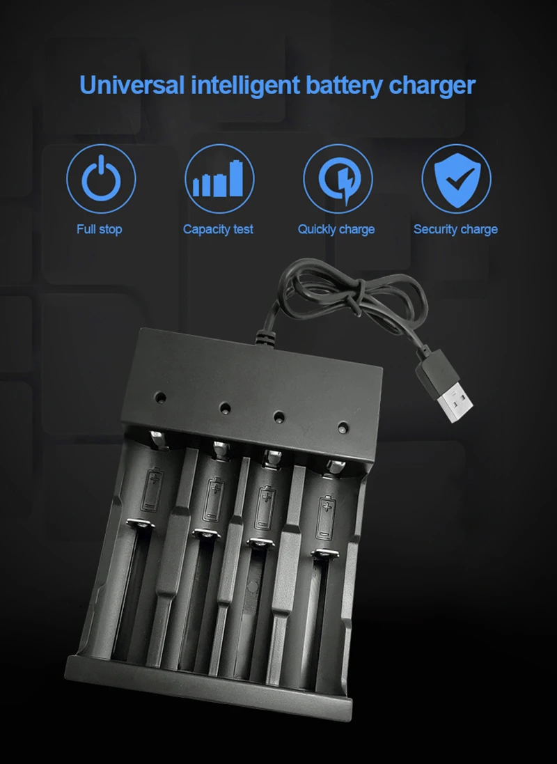 USB-кабель PHOMAX 4 2 в IMR/li-ion светодиодный светильник умный дисплей Быстрая Зарядка 18650