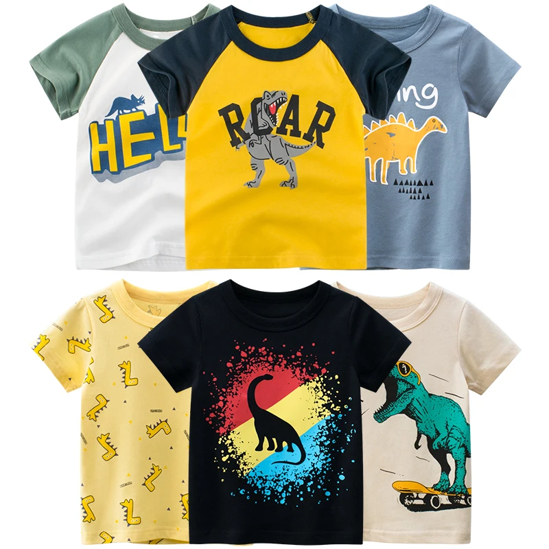 

Andy Papa Summer Toddler Boys Cotton Tops T-shirts Baby Kids Short Sleeve Tees Children Cartoon Dinosaur Casual Shirt Shorts