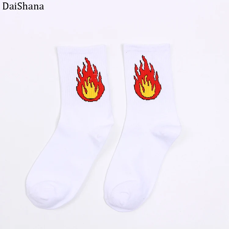 DaiShana/Новое поступление, корейские носки в японском стиле унисекс Harajuku, модные повседневные забавные хлопковые носки с рисунком кактуса, динозавра, белые носки