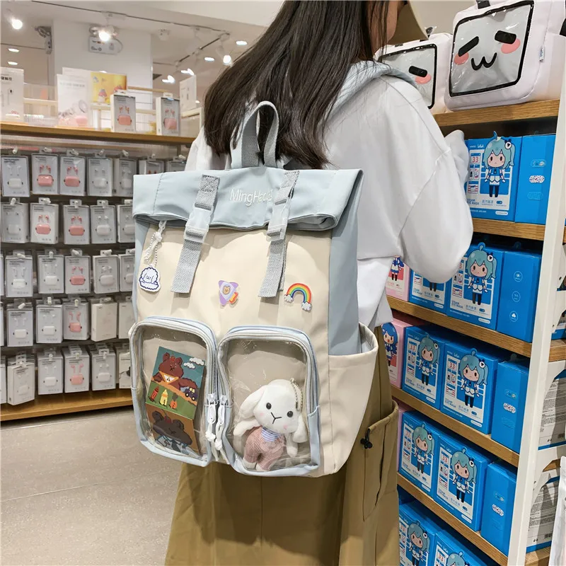 Новые женские рюкзаки Kawaii для девочек Мульти карман путешествия школьная сумка