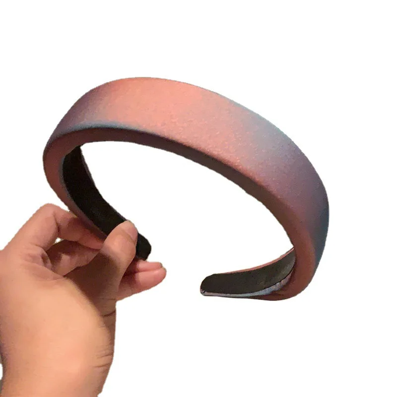 

2021 New Gradient Color Wide-brimmed Hairband Candy Color Thickened Milk Silk Sponge Headband Girls Head Jewelry Wholesale