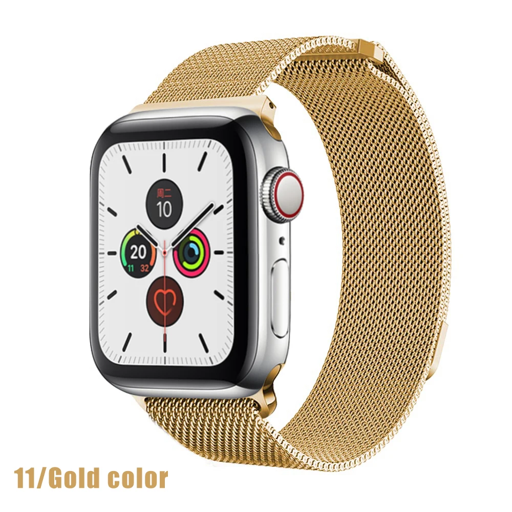 Миланская петля для apple watch серии 1 2 3 4 5 ремешок для iwatch ремешок из нержавеющей стали магнитная пряжка 38 мм 40 мм 42 мм 44 мм браслет