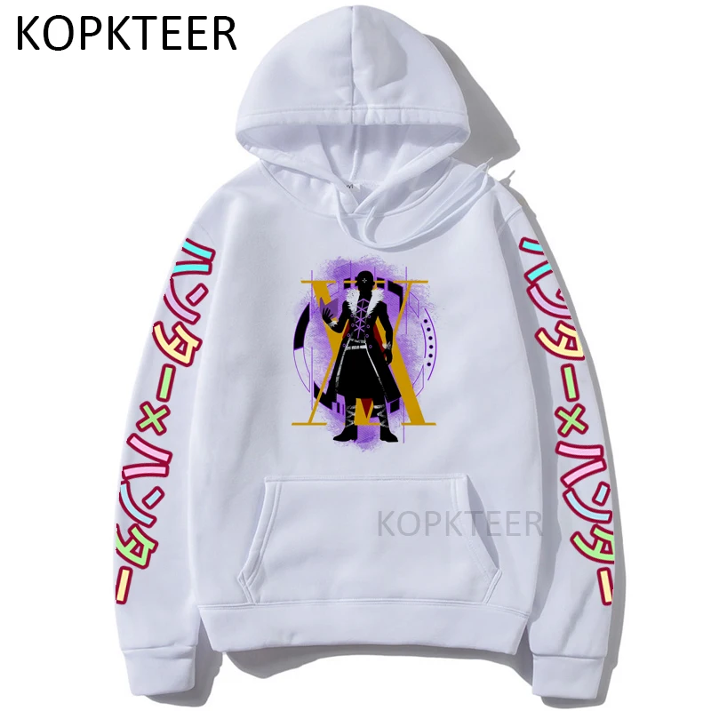

Толстовка с капюшоном Hunter Hisoka в стиле Харадзюку, мужские топы с длинным рукавом, модные повседневные худи с японским аниме, худи с длинным ру...