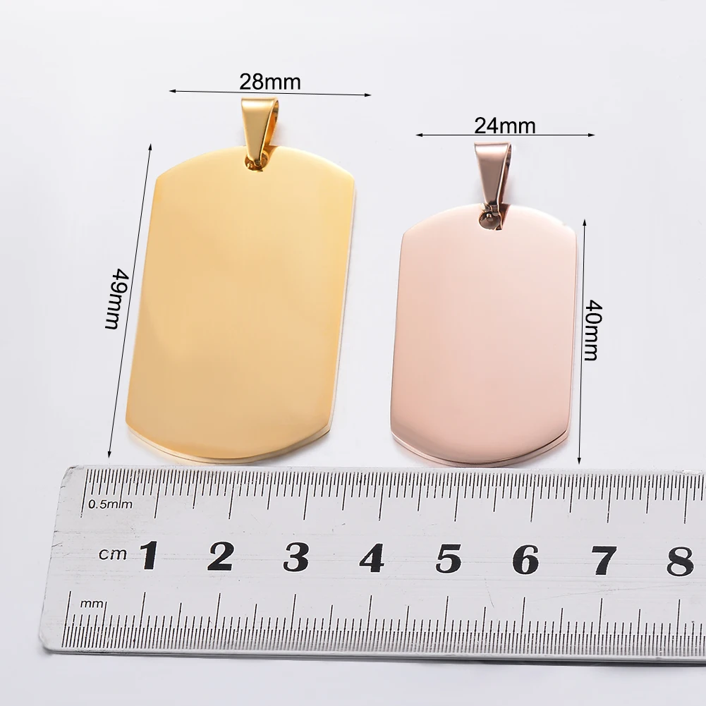 Прямоугольная бирка из нержавеющей стали с лазерной гравировкой на заказ