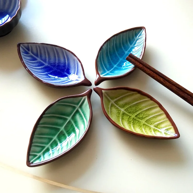 

Crackle Glaze Ceramic Beauty Dish Essential Oil Dish Creative Japanese Korean Household Seasoning Dish Soy Sauce Dish Sauce Dish