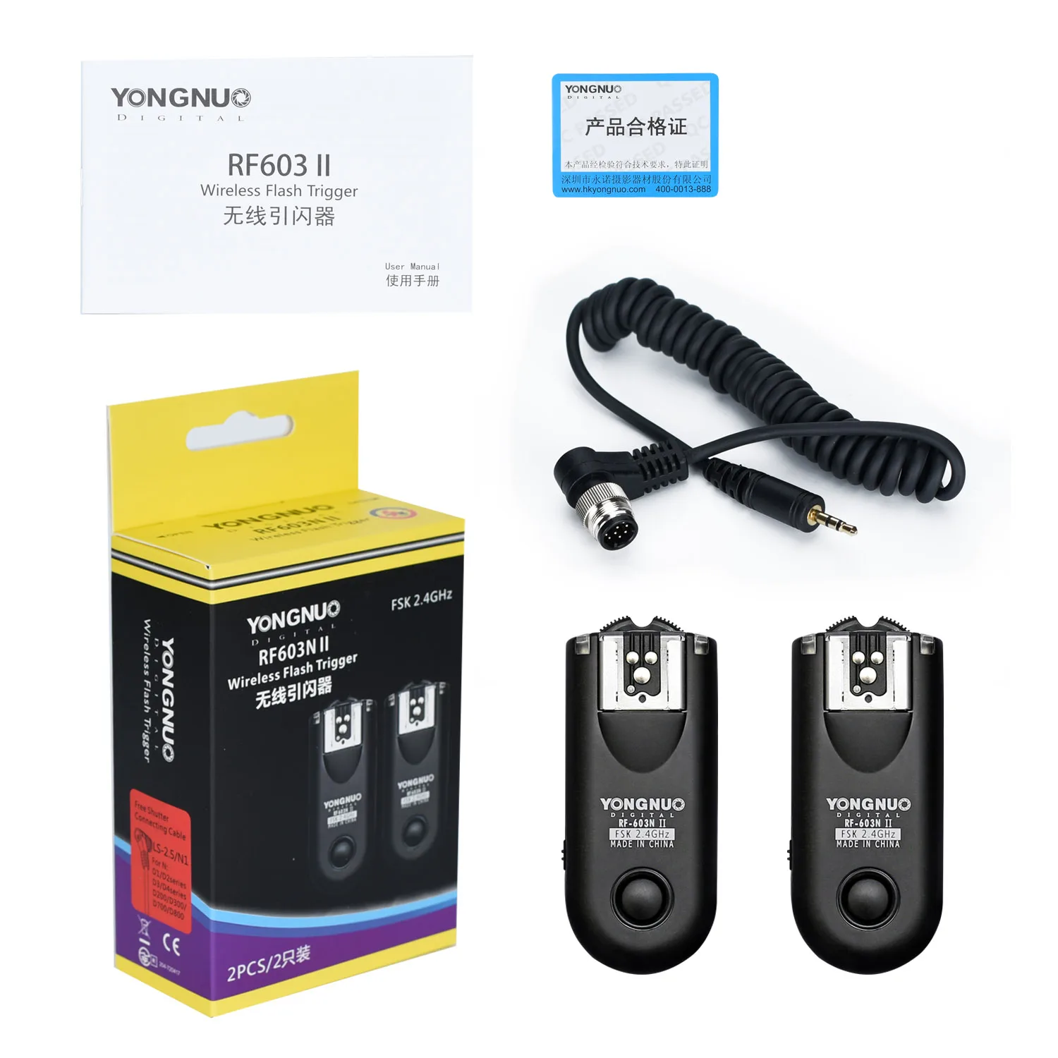 Беспроводной триггер для вспышки Yongnuo RF-603 II RF 603 2 трансивера NIKON D7000 или Canon 5D 7D 100D |