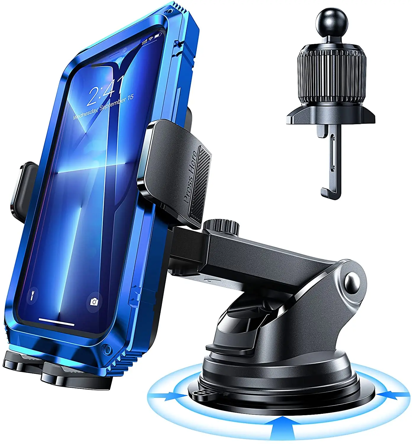 

LISEN Car Phone Holder Mount, 3 in 1 Car Phone Mount for Car Dashboard Windshield Air Vent, [2021 Latest] [Thick Case & Big