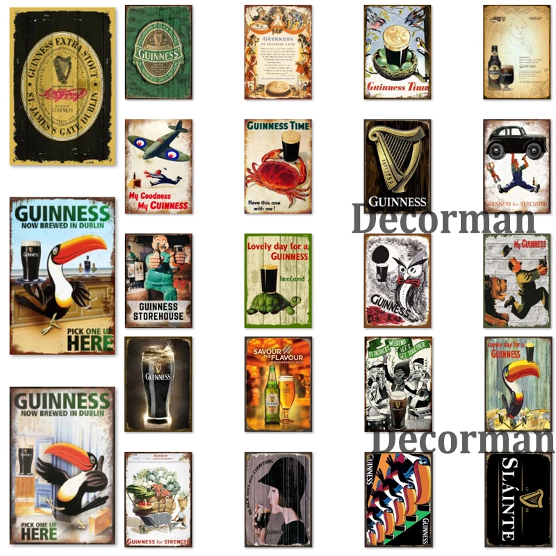 

[ Mike86 ] Guinness Beer Wine Metal Plaque Tin Sign Wall Posters Painting Gift Art Decor Bar Decoration LTA-2007 20*30 CM