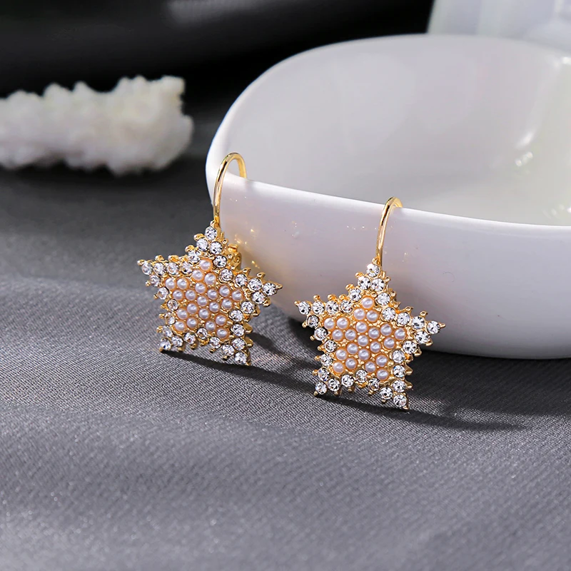 Имитация жемчуга полимерные серьги из бисера 2020 НОВЫЙ ДИЗАЙН простые звезды для