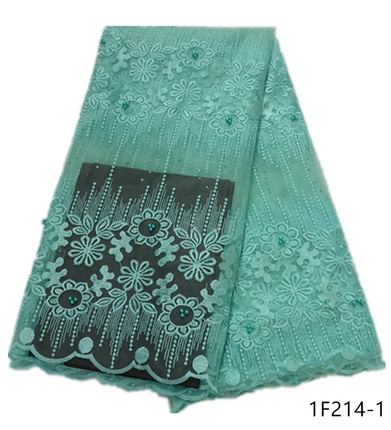 

Pink African Beaded Lace Fabric Embroidered Nigerian Laces Fabric High Quality French Tulle Lace Fabric For Women 5 Yards 1F214