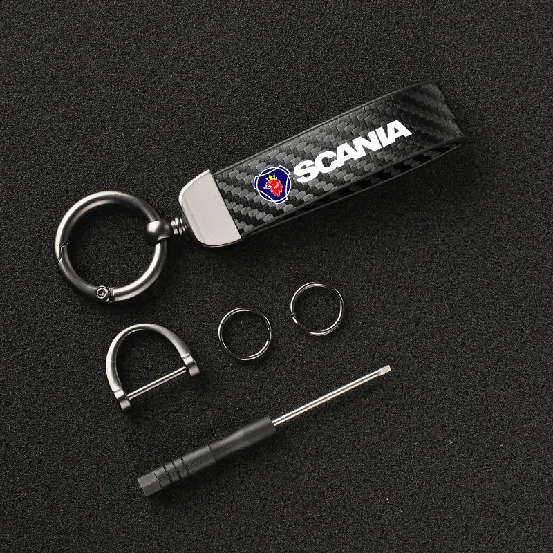 

4S Carbon fiber Car Key Chain 360 Degree Rotating Horseshoe Rings For SAAB scania sonett 9000 900 9-7 saab 9-3 9-5 93 95 car