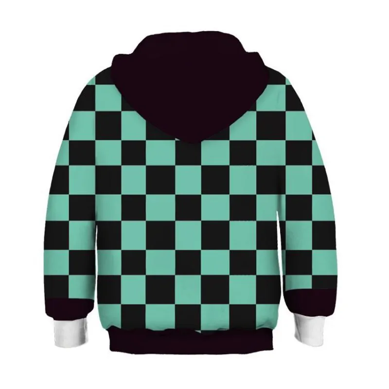 Kids Boy Girl Demon Slayer Kimetsu no Yaiba Tanjirou Nezuko Zenitsu Tomioka Cosplay Hoodie Costume Jacket Coat Halloween Party