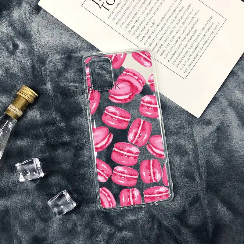Прозрачный чехол Macarons с изображением торта десерта для Samsung A51 A71 A21S S10 S9 S8 Plus S7 S10e S20
