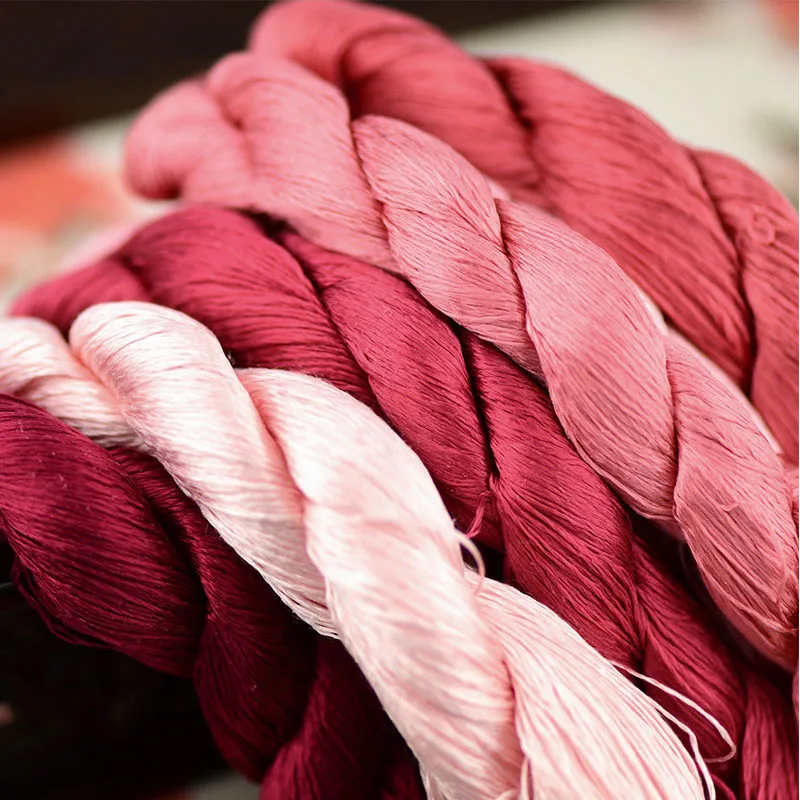 1 шт./400 м шелковая нить для вышивки 100% Шелковая ручная вышивка крестиком Бегония