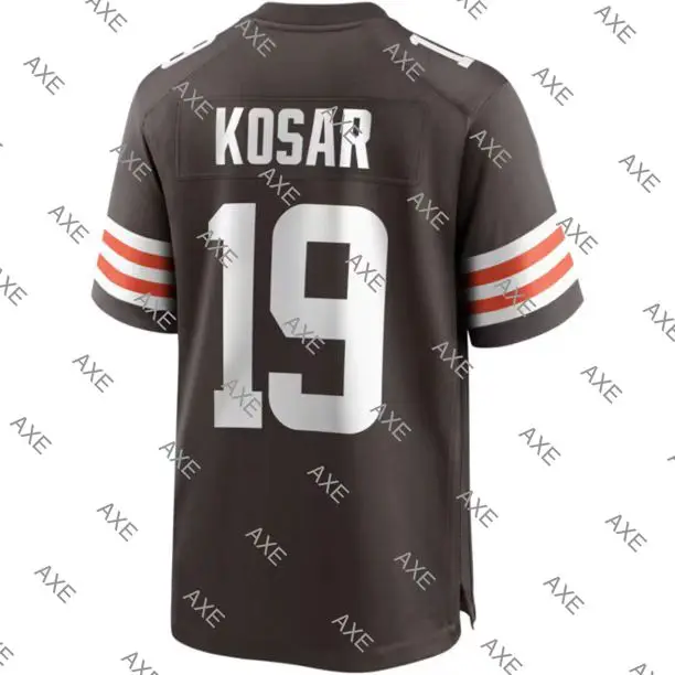 

Embroidery Letters American Football Jersey Cleveland Bernie Kosar White Brown Men's Player Jersey
