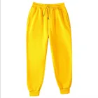 Спортивные штаны для мужчин и женщин, спортивные штаны белого, бежевого, розового, желтого цветов с эластичной резинкой на талии