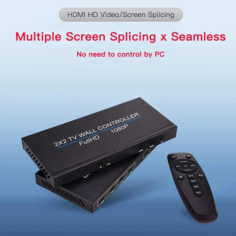 

4 Channel TV Video Wall Controller 2x2 1x2 2x1 1x3 1x4 4x1 3x1 DVI VGA USB Video Processor TV Splicing Screen HDMI Compatible DF