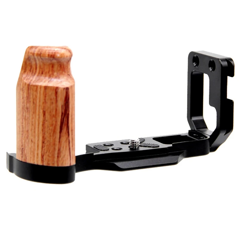 

Camera Cage with Wooden Aluminum Alloy DSLR Camera Protective Cage Kit L Type Quick Release Board for Olympus E-M10