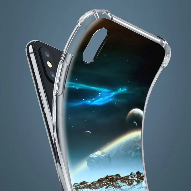 

Landscape Beautiful For iPhone 12 Mini 11 Pro 7 Case Transparent Phone Shell For Apple iPhone XR 6 Plus XS Max Airbag Cover