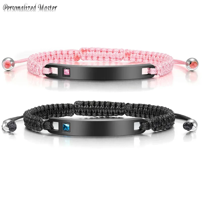 Персонализированные мастер лазерной гравировки Парные браслеты на заказ