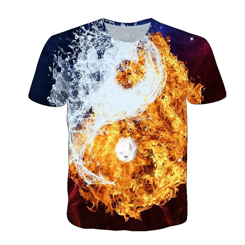 Футболка мужская дышащая с 3D-принтом модная Повседневная рубашка принтом
