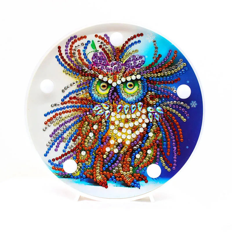 LED-ZXD052 YI Яркий Мультфильм алмаз особенной формы живопись светодиодный светильник Рождество 5D алмазная вышивка мозаика Сова «сделай сам» незавершенный набор - Цвет: LED-ZXD052
