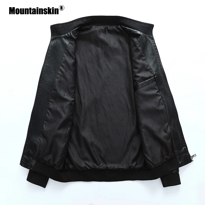 Куртка Mountainskin мужская из искусственной кожи приталенная мотоциклетная куртка