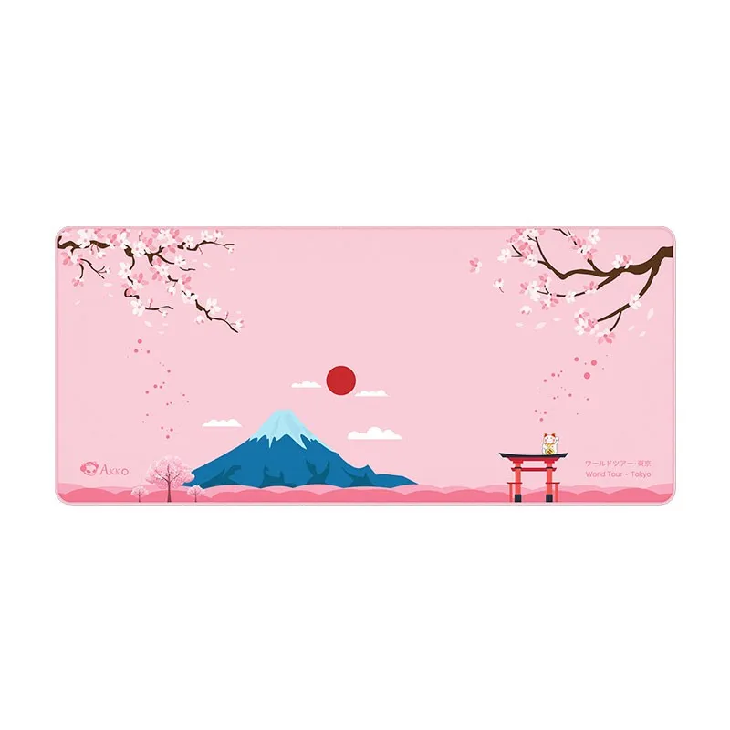 

Оригинальный коврик для мыши AKKO Sakura Mount Fuji, большой Настольный коврик для планшета, мировой тур, Токио, 900x400x4 мм XXL, игровой пк, клавиатура, мыш...
