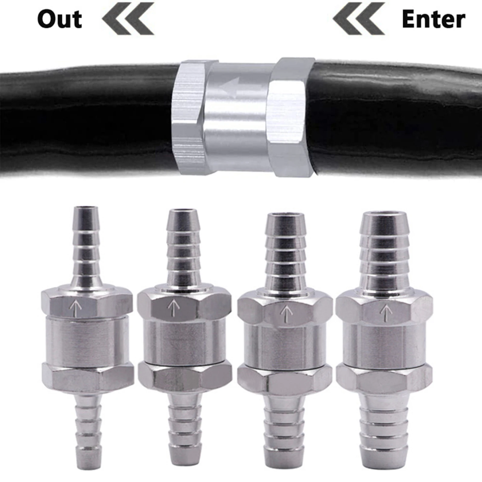 Обратный клапан для топлива 6/8/10/12 мм алюминиевый сплав бензина дизельного воды