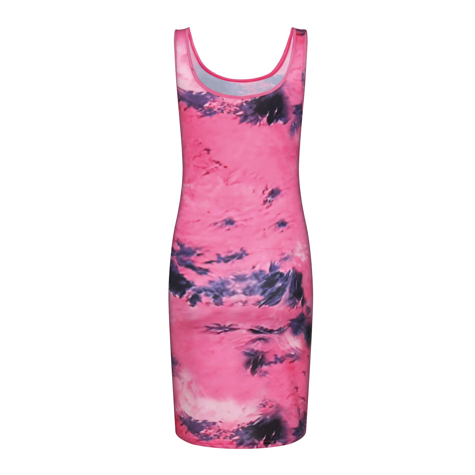 

Summer Casual Round Neck Sleeveless Printing Maternity Long Skirt Vest Dress