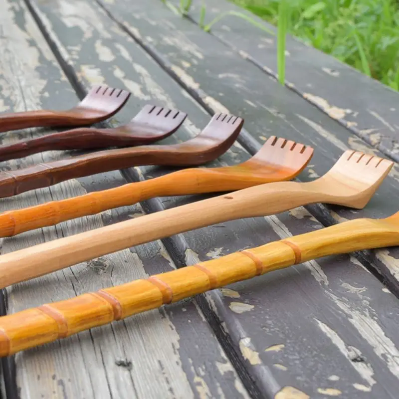 

1Pc Long Natural Wood Back Scratcher Massager Pen Clip Handy Manually Body Stick
