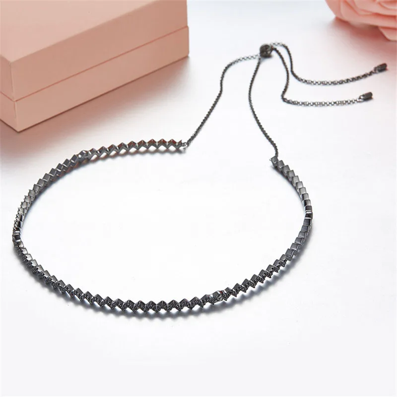 Женское колье из серебра 925 пробы с зигзагообразной волной | Украшения и